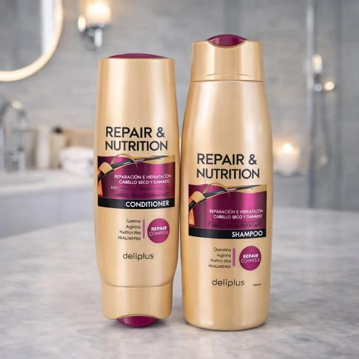 Deliplus Repair & Nutrition plaukų priežiūros rinkinys (šampūnas + kondicionierius)
